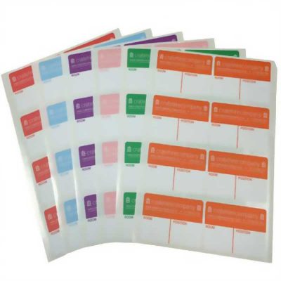 Low-tack, removable furniture and crate labels